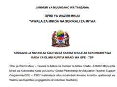 Ajira Mpya 1,500 za Ualimu wa Kujitolea TAMISEMI 2026