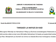 Nafasi za Kazi Wilaya ya Buchosa 15,01,2026