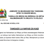 Nafasi za Kazi Wilaya ya Kilolo 8