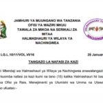 Nafasi za Kazi Wilaya ya Nachingwea 2026