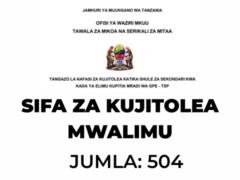 Sifa za Mwalimu wa kujitolea wa somo la Fizikia (Physics)
