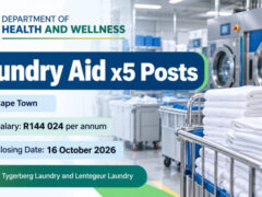 Department of Health and Wellness Laundry Aid Vacancies: 5 Posts Available in Cape Town
