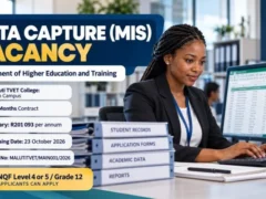 Department of Higher Education and Training Data Capture (MIS) Vacancy: Grade 12 Applicants Can Apply