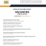 Office of the Chief Justice Vacancies 2026: Circular 38 of 2026