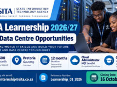SITA Learnership 2026/27: 9 Data Centre Opportunities Available for Grade 12 Applicants, R5 500 Monthly Stipend